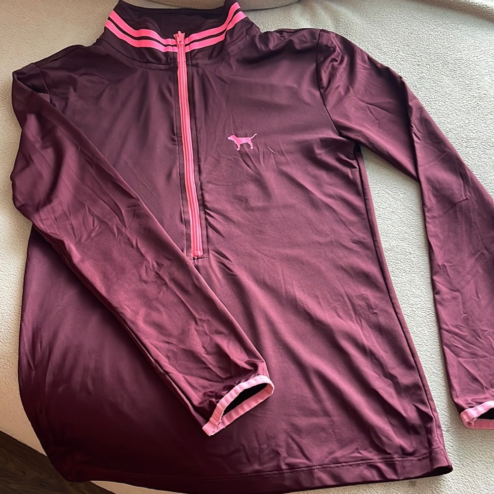 Half zip active wear PINK top